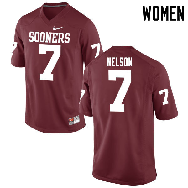 Women Oklahoma Sooners #7 Corey Nelson College Football Jerseys Game-Crimson